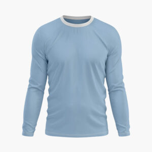 Discover the Comfort of Our Blue Full-Sleeve Cotton T-Shirt