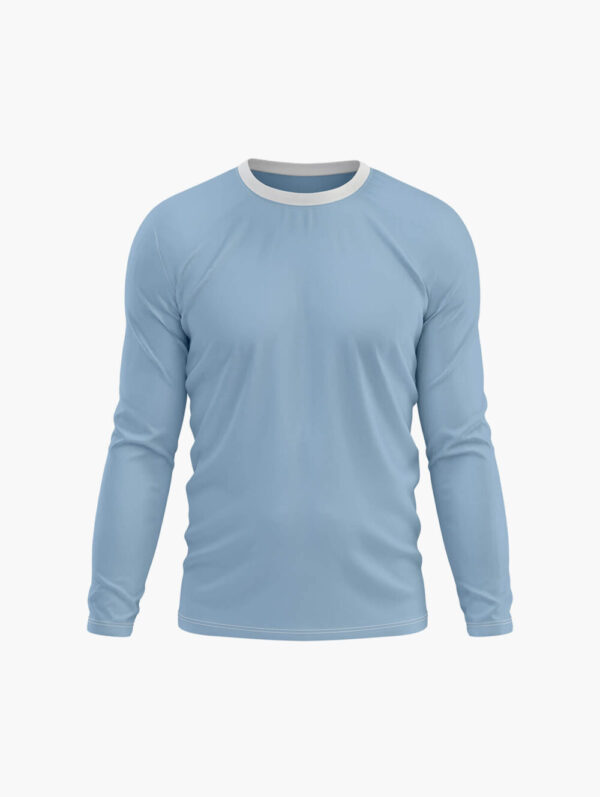 Discover the Comfort of Our Blue Full-Sleeve Cotton T-Shirt